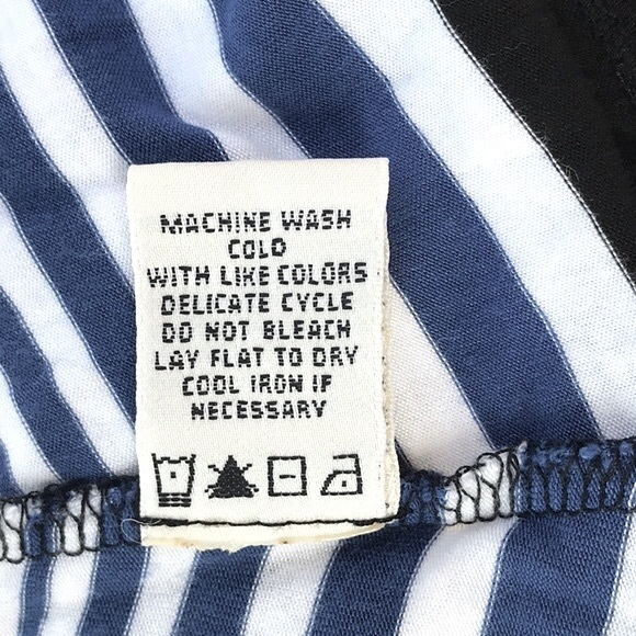 Max Studio Hi Lo Black and Cream Striped V-neck Long Sleeve Top Size Medium - Picture 11 of 11